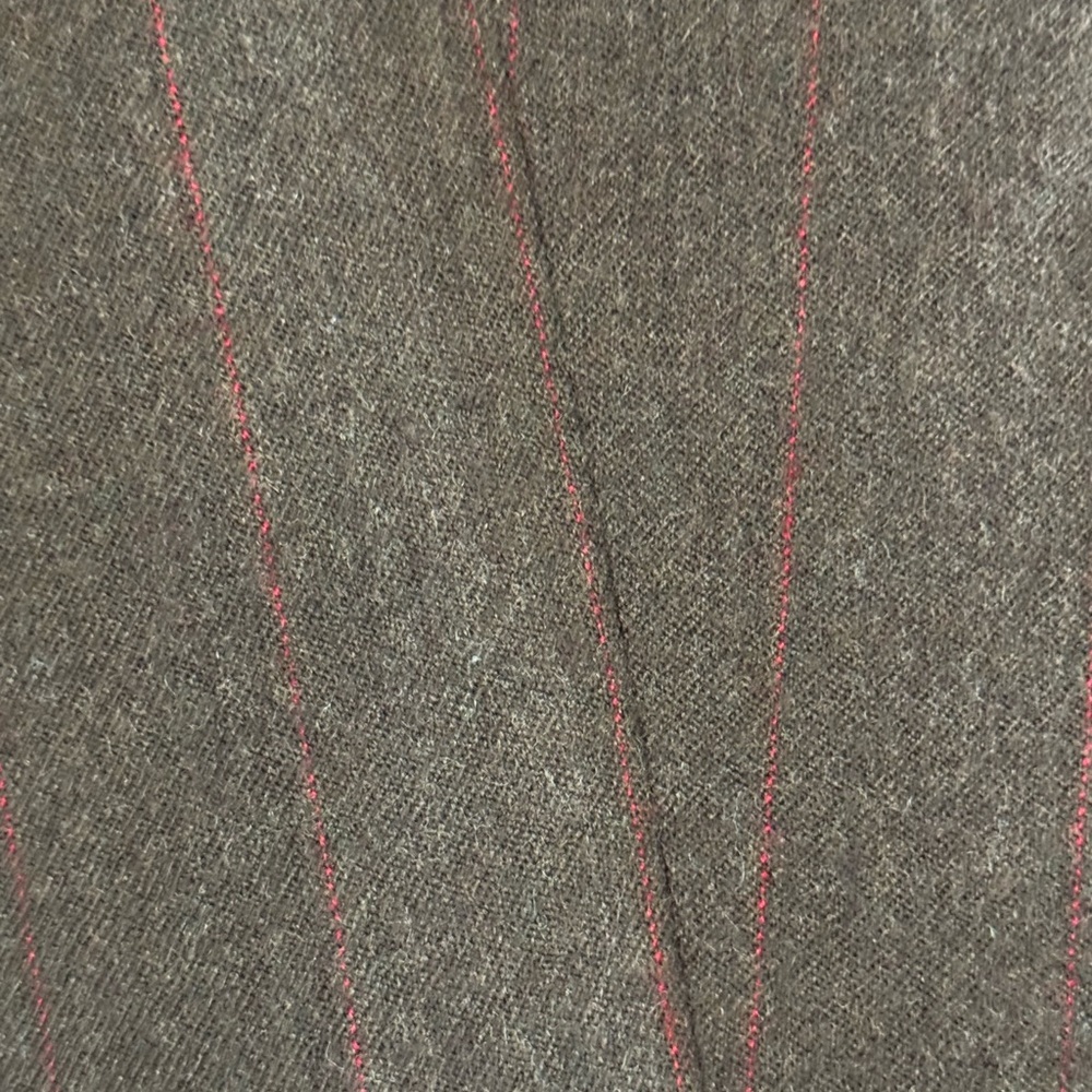 Grace Dane Lewis Brown Striped Long Wool Blend Blazer-like Coat, Size 14 - Picture 6 of 7